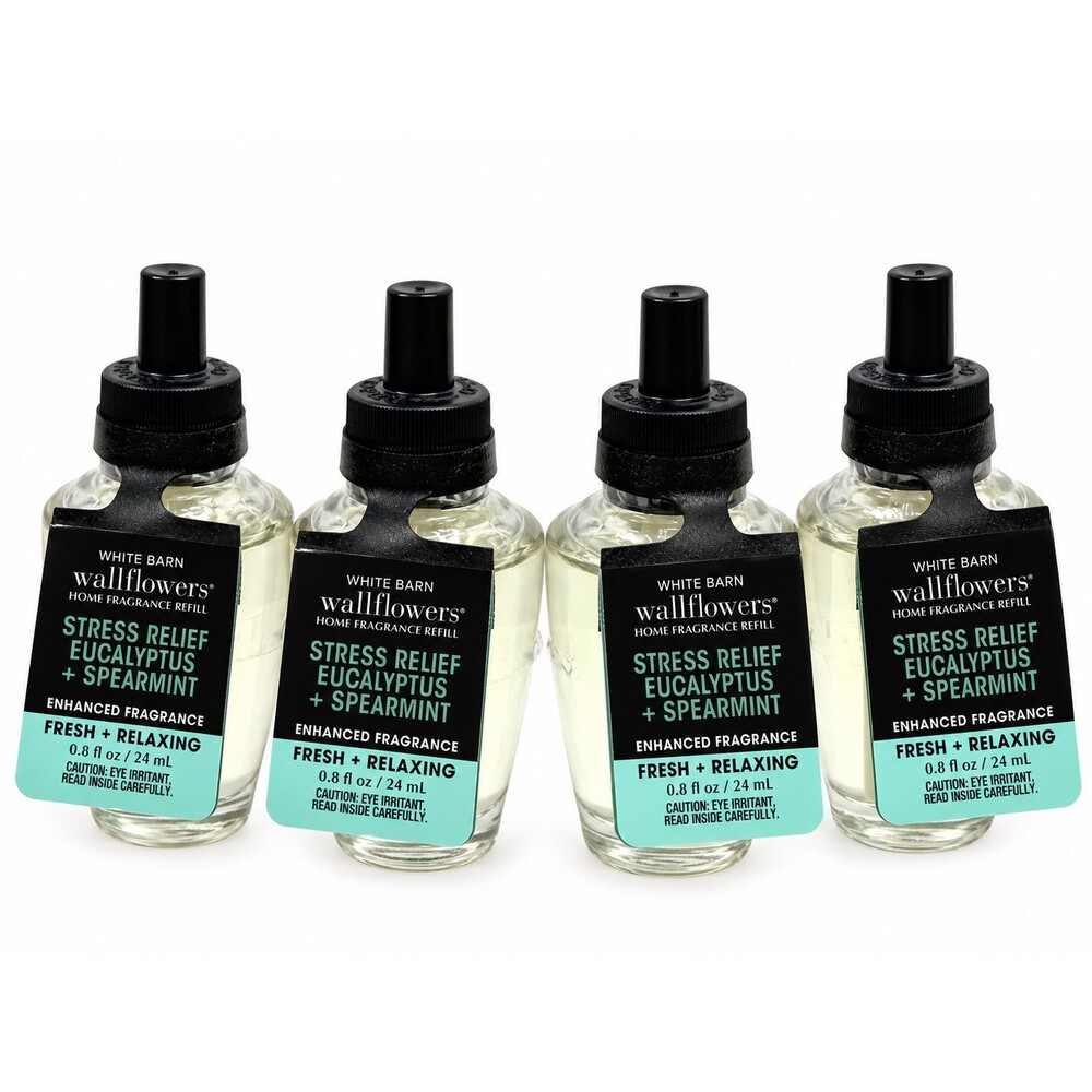 Bath & Body Works Stress Relief Eucalyptus Spearmint Wallflower Refills x 4